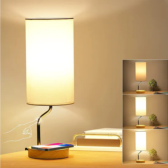 LED Table Lamp Foldable with Wireless Charger 6000K White Light 3 Brightness Modes Desk Light