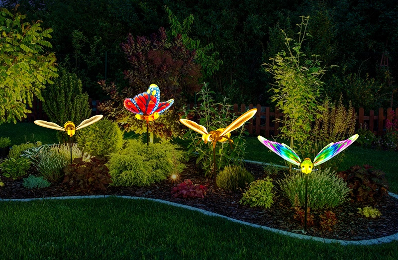 2% off Outdoor Colorful Decorative LED Lights Dynamic Flying Butterfly Flower Garden Light