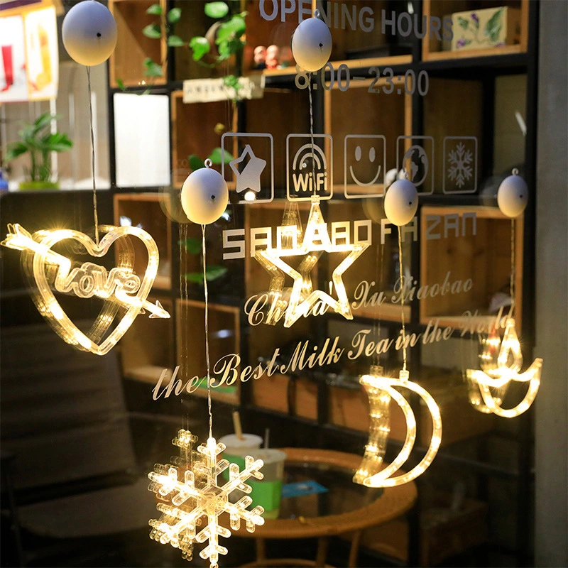 LED Christmas Sucker Lights Window Lights Creative Holiday Decoration Scene Star Lights