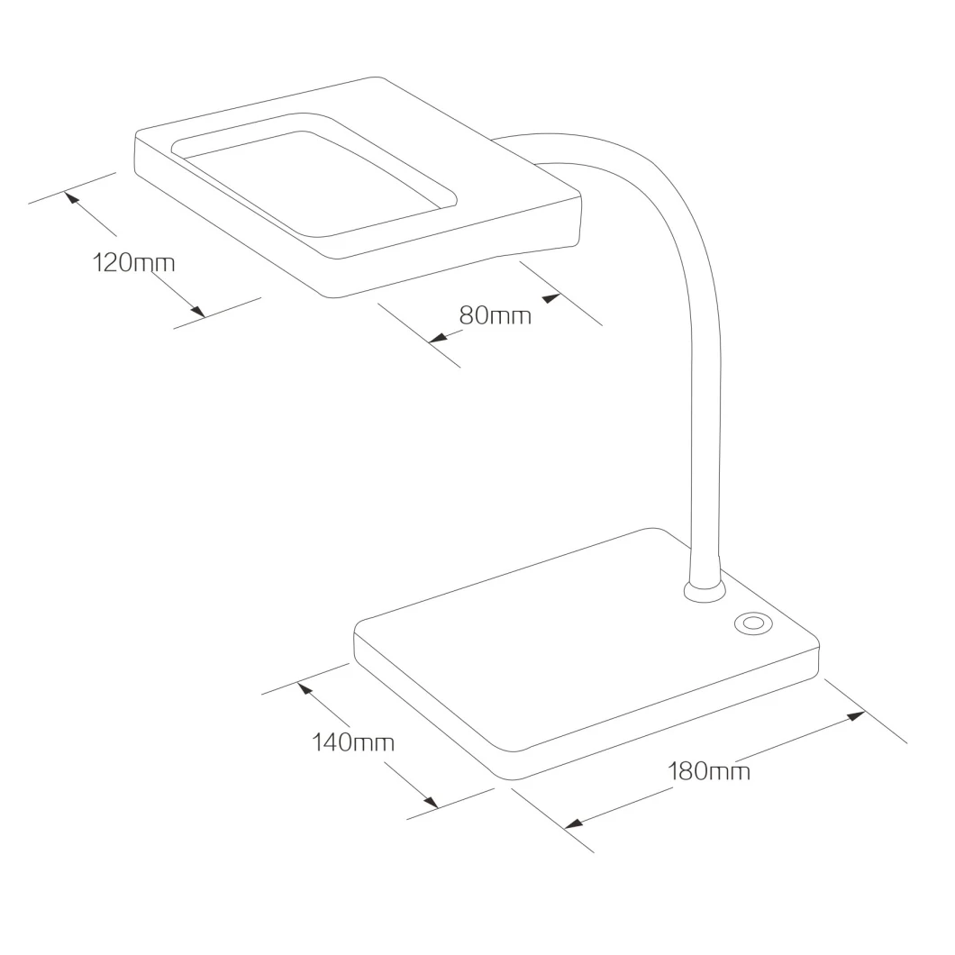 Multifunctional Dimmable LED Table Magnifying Lamp with Metallic Base Magnetic Flexible Arm Clips