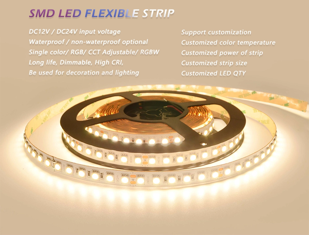 Scenes Illuminating LED Warm White Strip DC24V Waterproof Flexible LED Lights