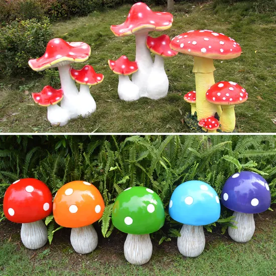 3D-Fiberglas, süßes Pilz-Licht, Garten, Rasen, Landschaft, Dekoration, solarbetriebene Lichter, wasserdichte LED-Bodeneinbaulampe