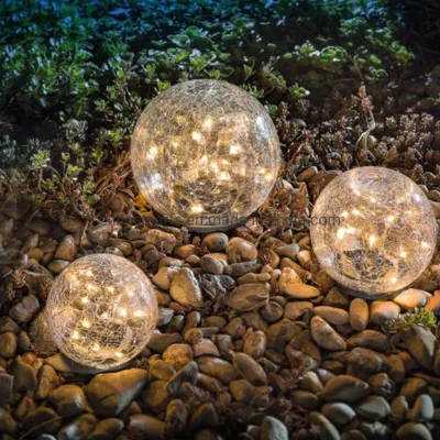 Solar Power Garden Cracked Glass Ball LED Wasserdichte Bodenlampe